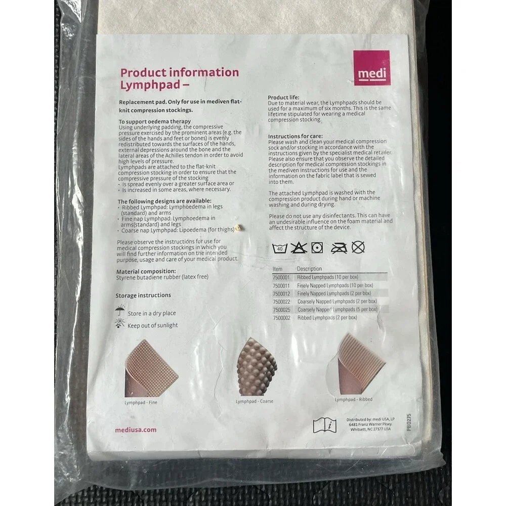 3 Pack Medi Coarsely Napped Lymphpads Replacement Pads Oedema Therapy 7500025